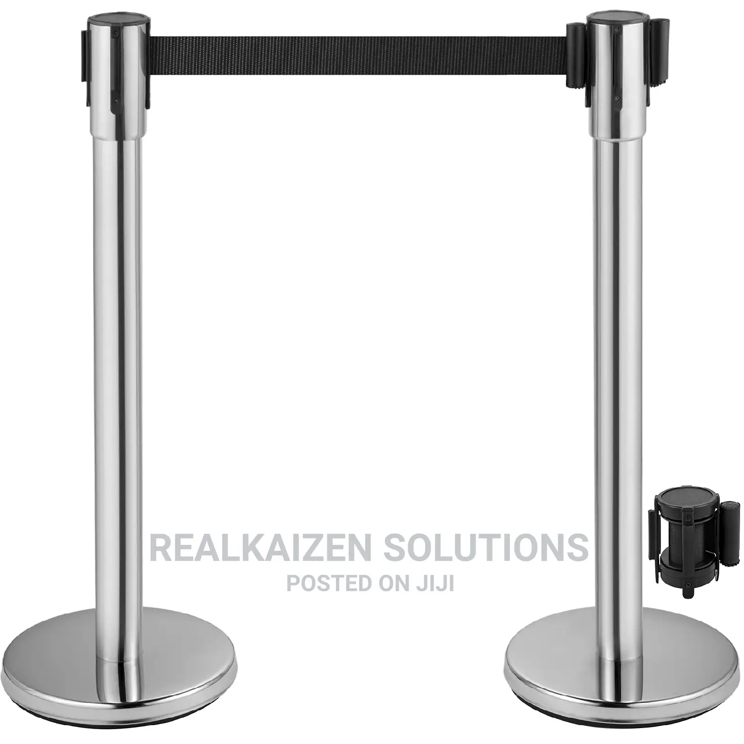 Retractable Chrome Stainless 2meters Belt Barrier 2pc Set