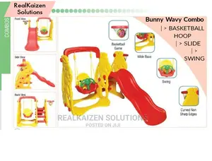 Bunny Wavy Combo Kid Slide Combo With Swing Basketball Hop