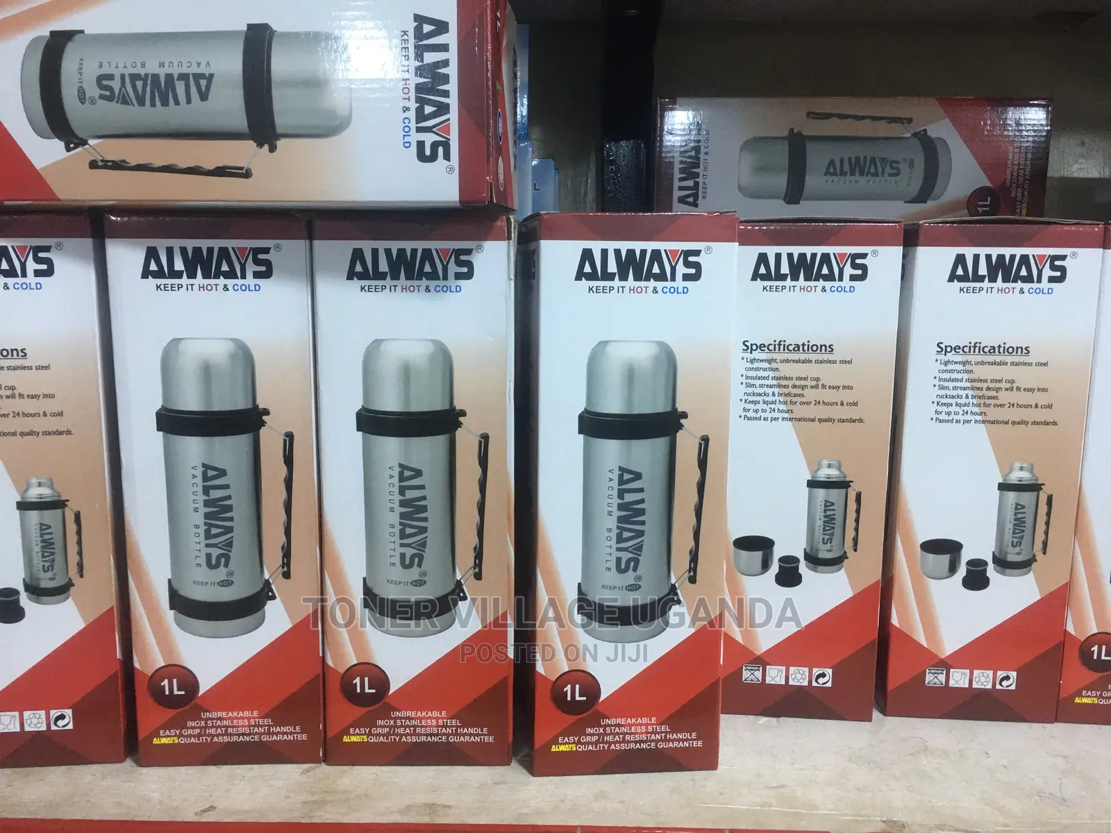 Always Vacuum Bottle 1 Litre Stainless Steel Original