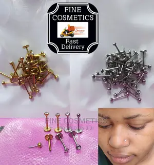 1pc Titanium Nose Pin Threadless Push in Screw Nose Pin/Stud