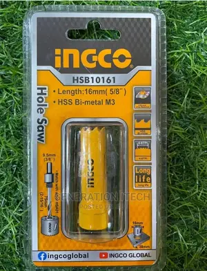 Ingco 16mm (5/8") Hole Saw With HSS M3 Bi-Metal HSB10161