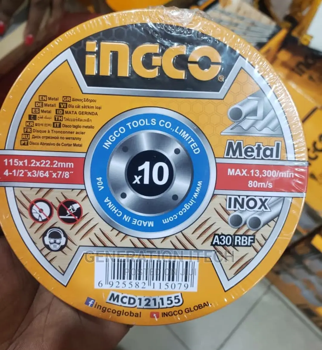 Ingco Abrasive Metal Cutting Disc Set - 115mm - 10pcs