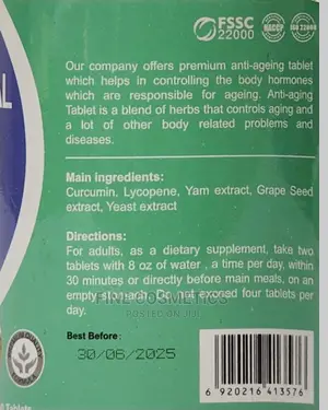 Wins Town Anti-Aging Dietary Supplement 60 Tablets.