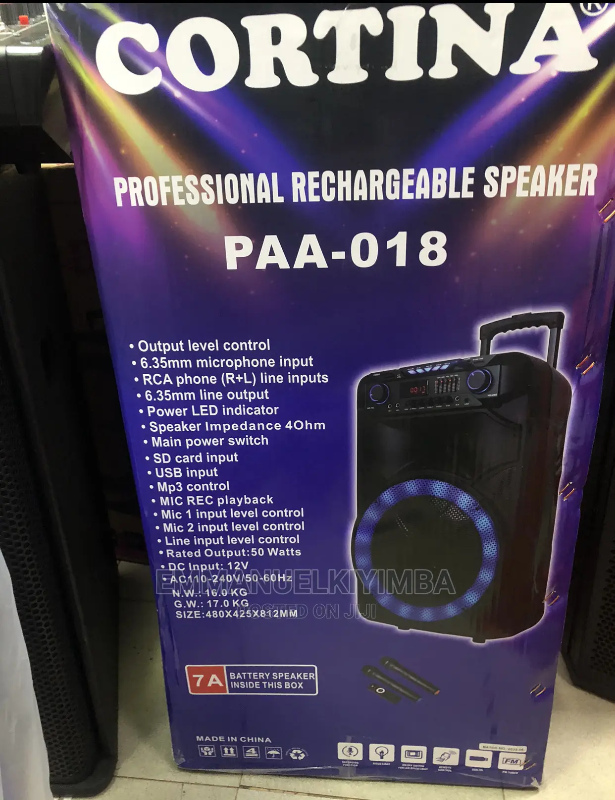 Cotina 15 Inch Rechargeable Speaker
