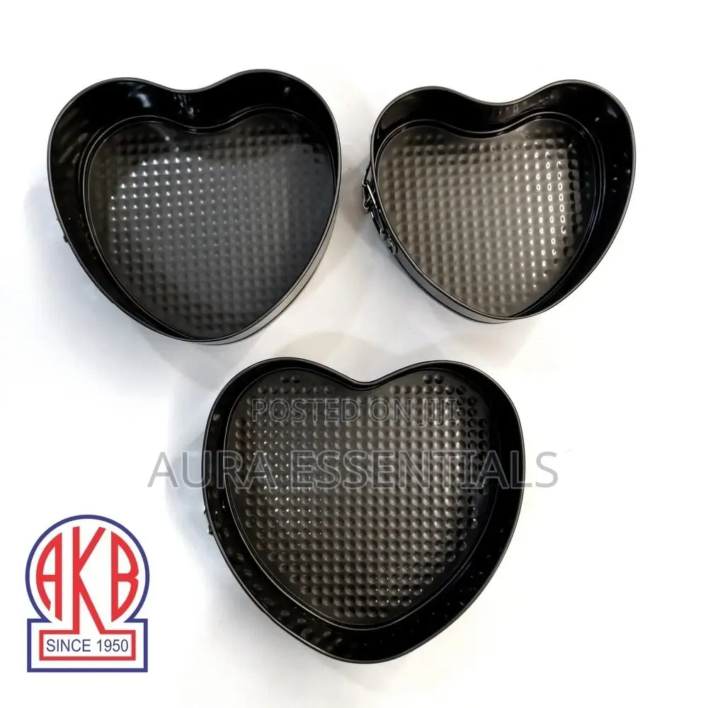 3pcs Non Stick Heart Shaped Cake Molds