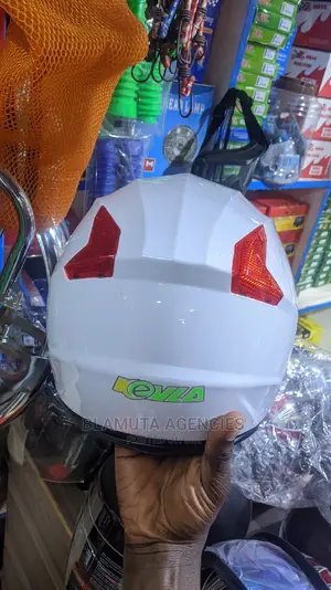 Riding Safety Helmet (White With Reflective Light