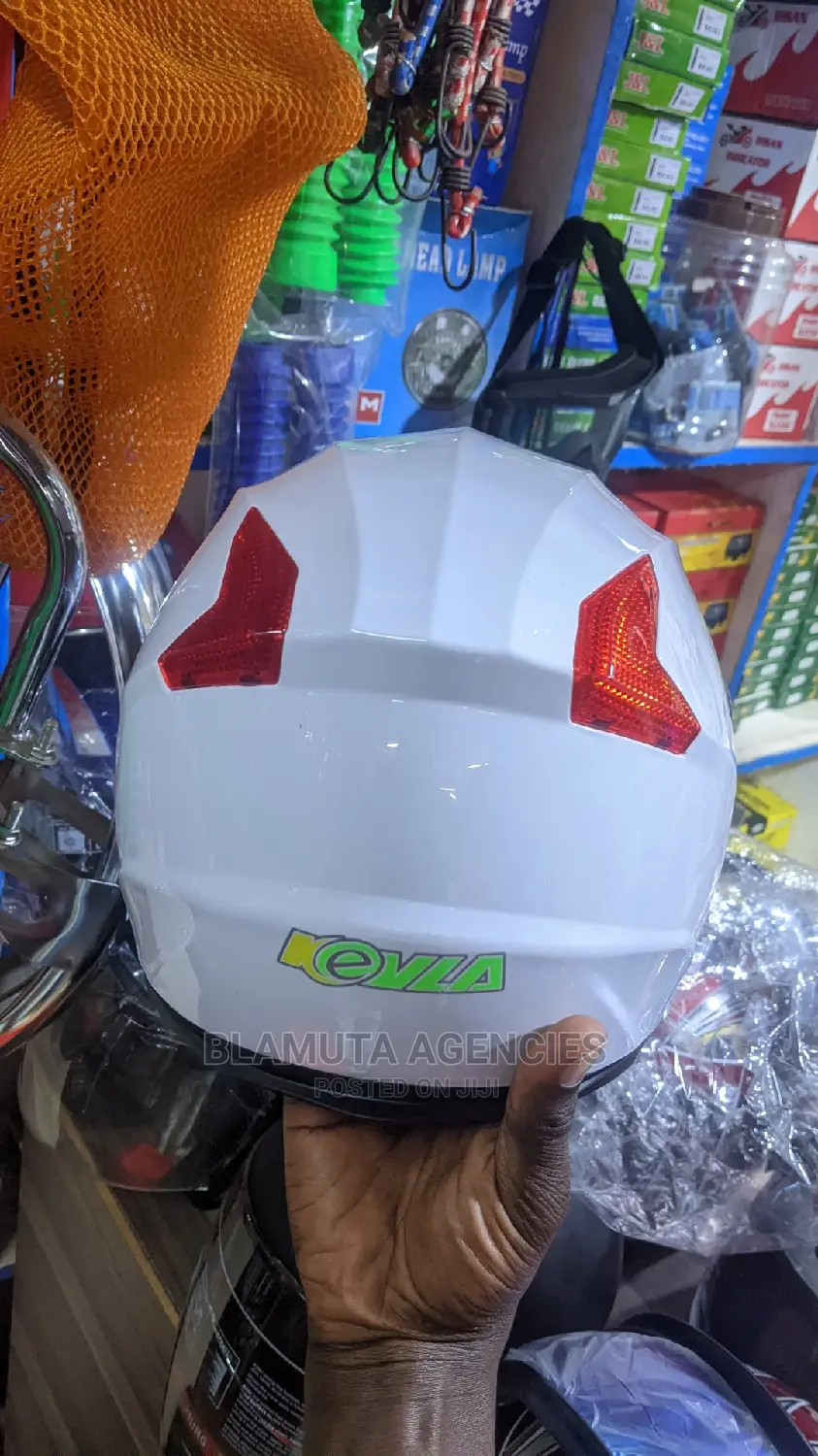 Riding Safety Helmet (White With Reflective Light
