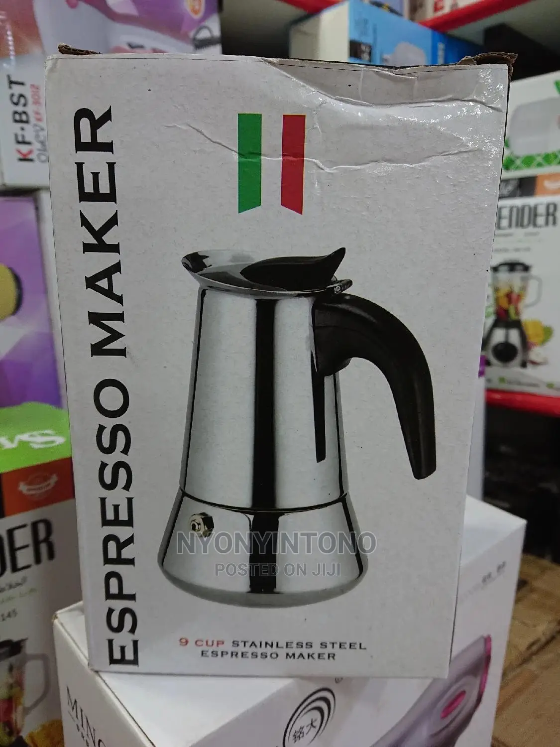9 Cup Espresso Maker Stainless Steel Maker