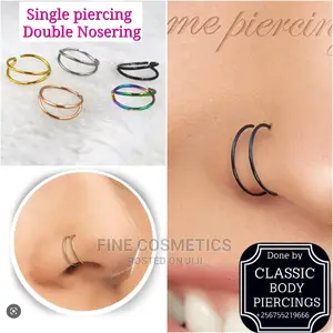 Double Nose Ring Hoop For Single Piercing Nostril Noserings