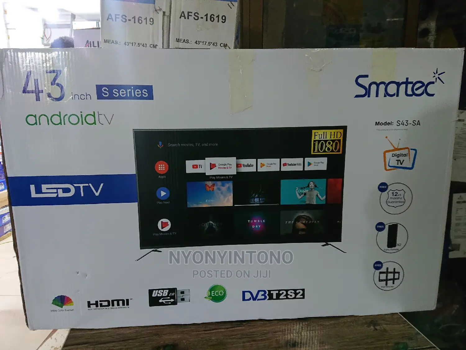 Smartec 43 Android Smart Tv With Inbuilt Free 2 Air Decoder