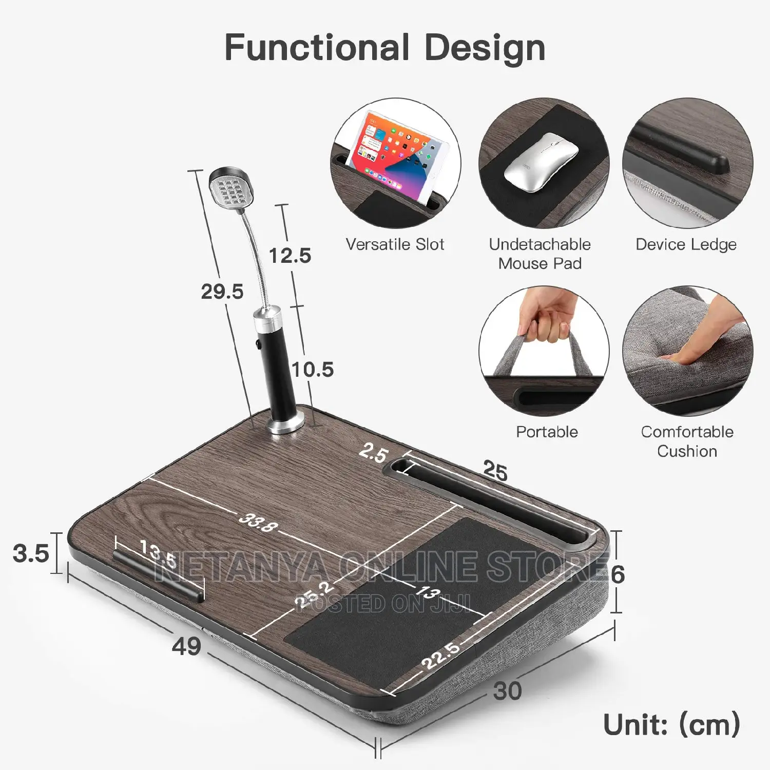 Cushioned Laptop Holder With Led Light