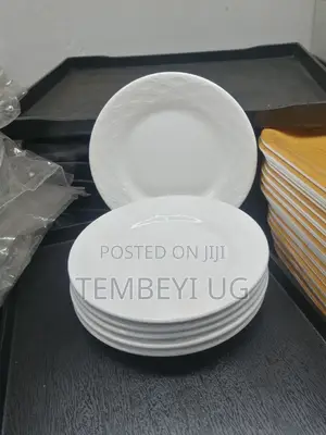 Small White Saucers With Design 1 Dozen. 12pc