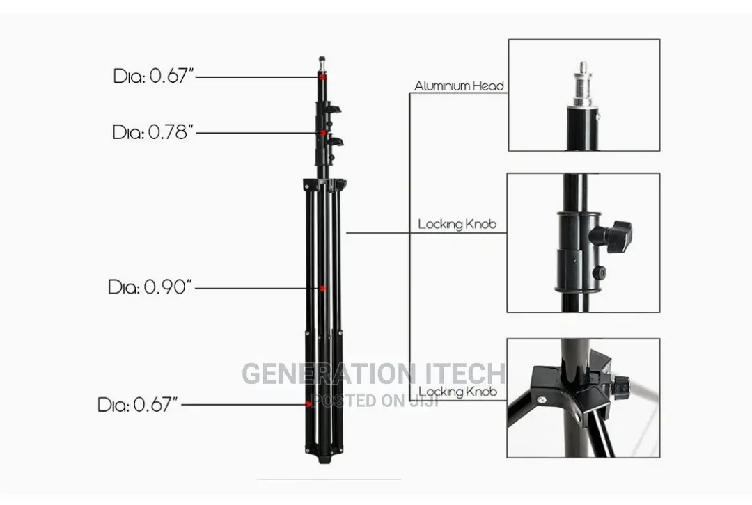 Proffessional Heavy Duty Light Stand- Black