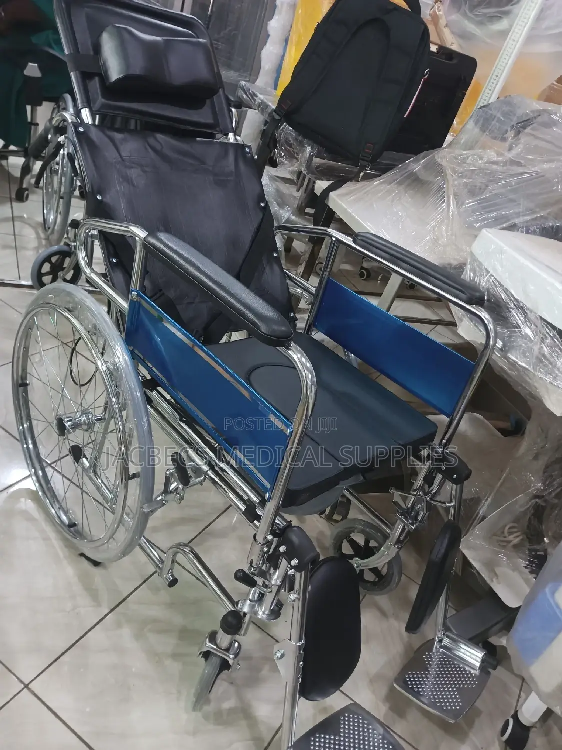 Stainless Wheelchair With Backrest