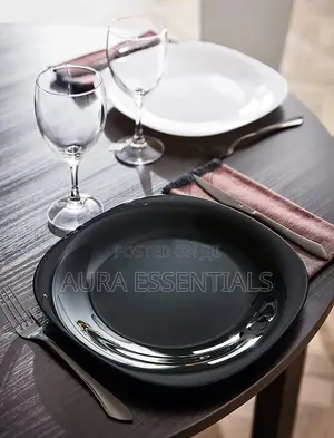 12 Plain Black Luminar Plates