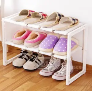 Shoe Rack/Kitchen Adjustable 2 Tier Shelf