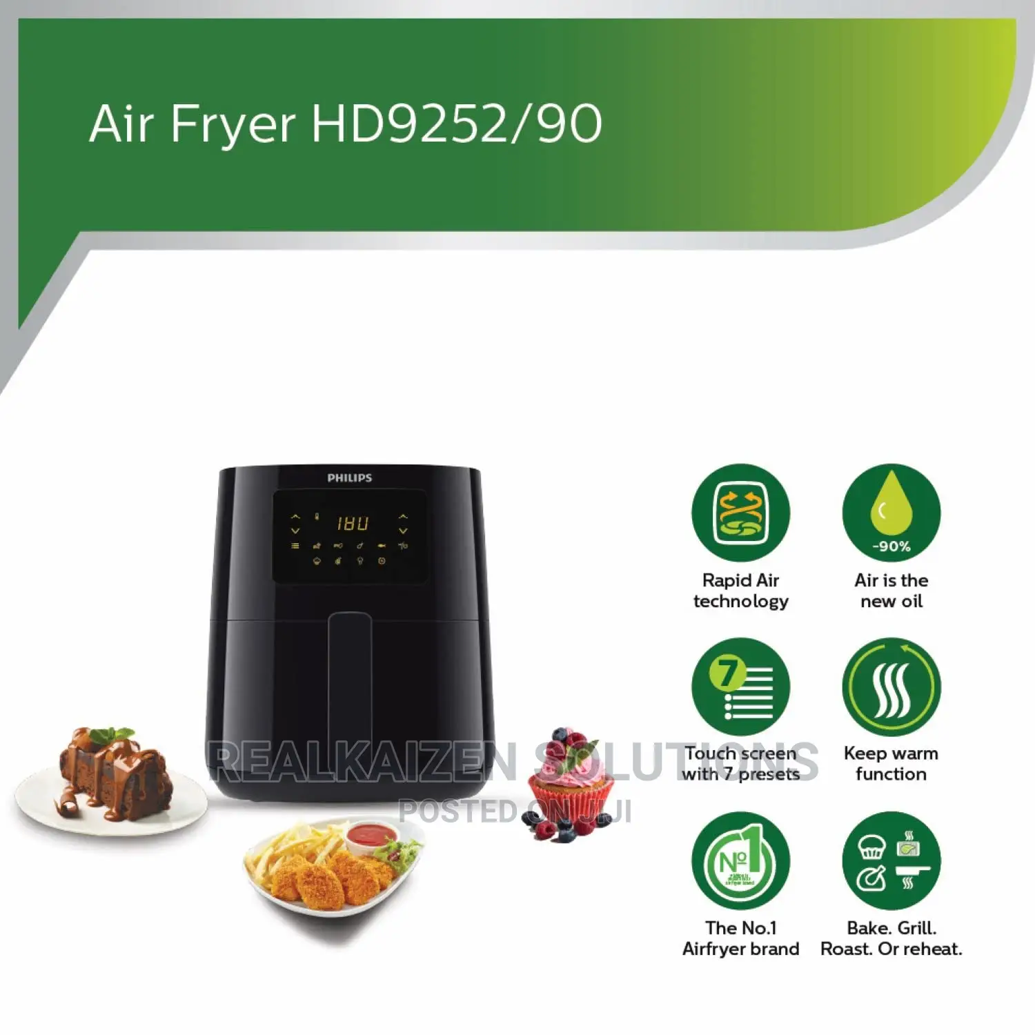PHILIPS 4.1L Digital Rapid Air Touch Panel Air Fryer 1400W