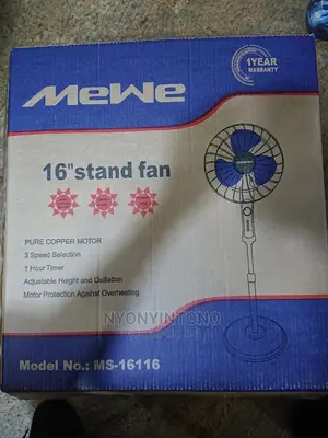 Mewe Stand Fan Available in Black and White Colour