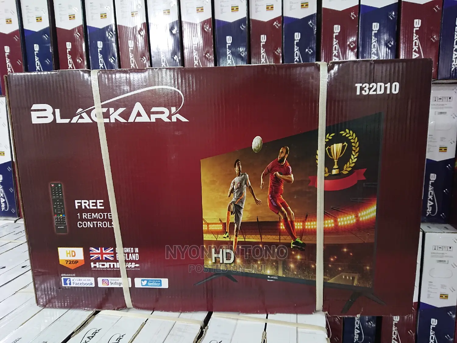 32" Black Ark Digital Frameless Tv Designed in England