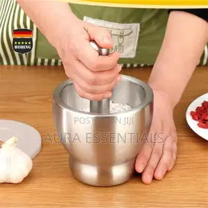 Metallic Mortar and Pestle, Spice Grinder