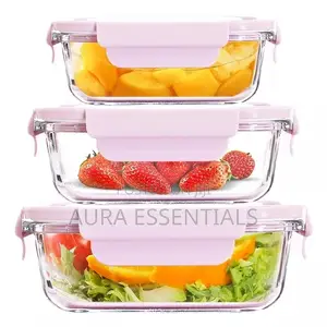3pcs Glass Food Storage Containers Set