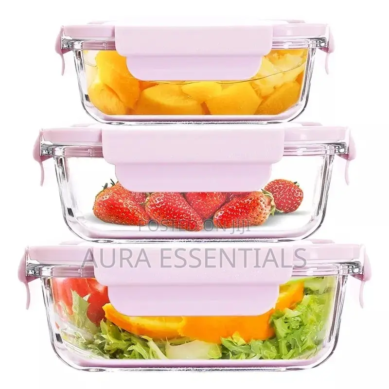 3pcs Glass Food Storage Containers Set