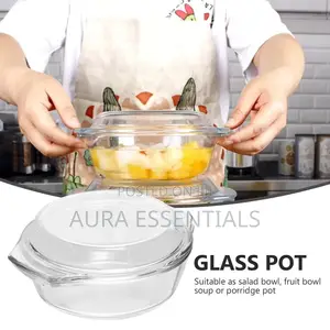 Round Shape Glass Cooking Pot/ Casserole