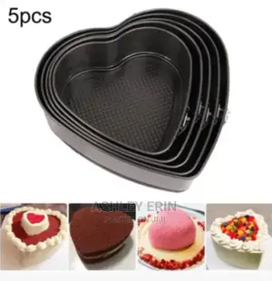 5 Classic Aluminum Heart Shape Moulds