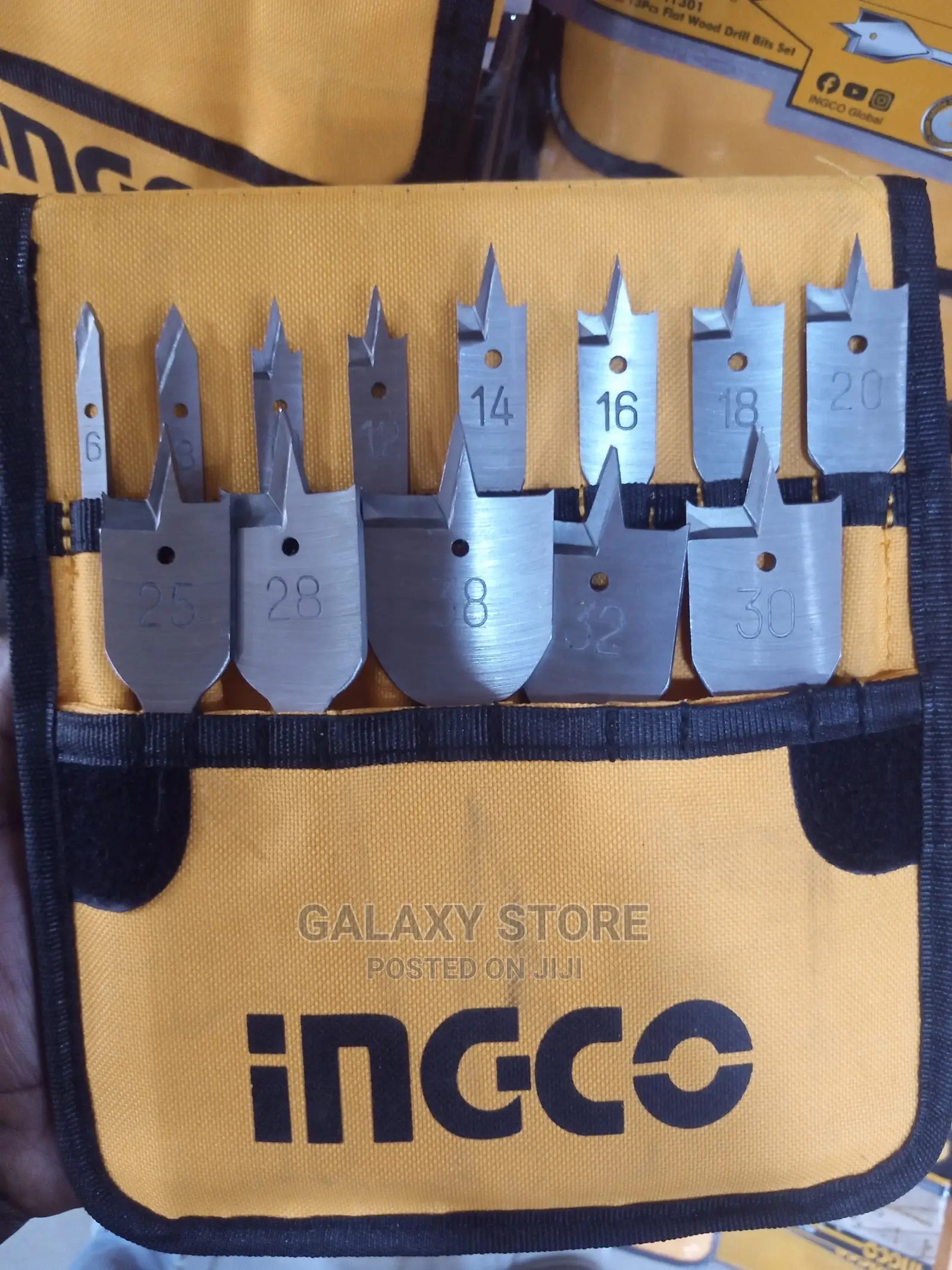 Flat Wood Drill Bits 13 PCS 12,14,16,18,20,25,28,30,32,38mm
