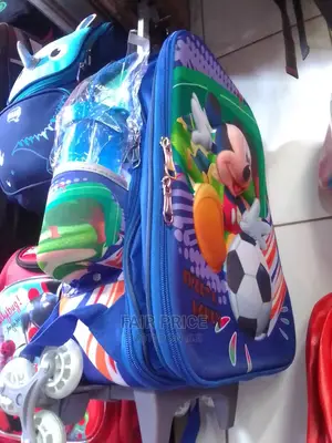 Trolley Cartooned School Bag (Blue)