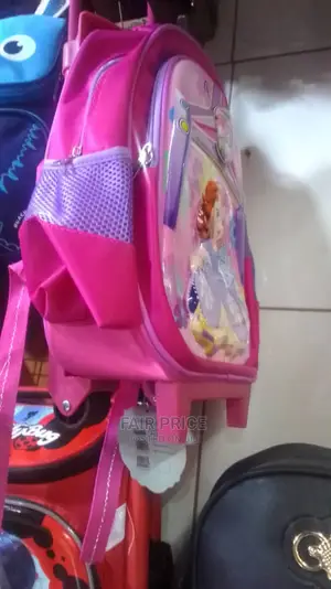 Trolley Cartooned School Bag (Blue)