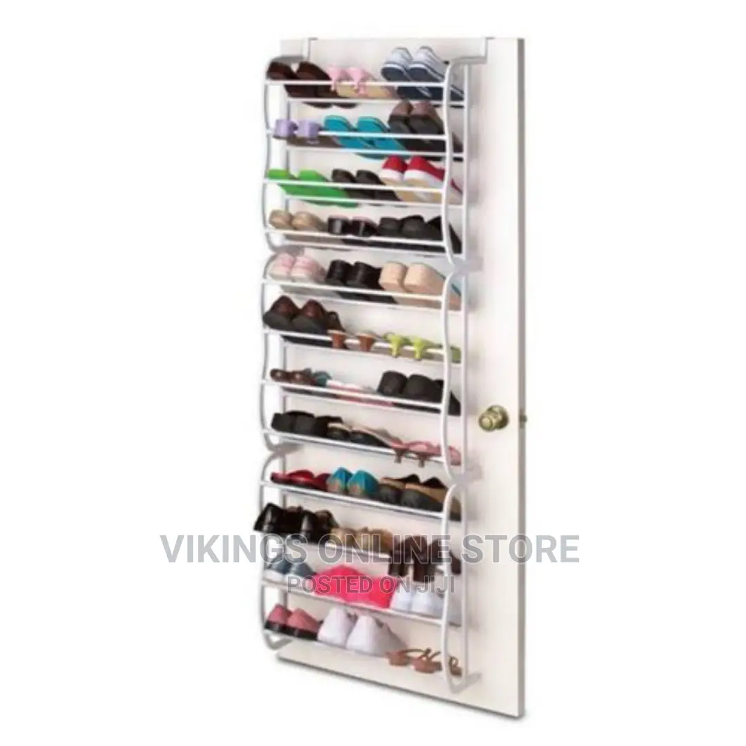 Portable Plastic Shoe Rack 36 Pairs-White