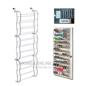 Portable Plastic Shoe Rack 36 Pairs-White
