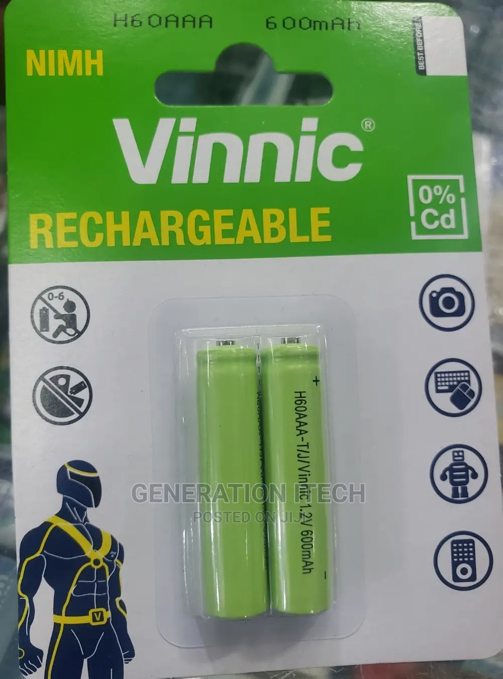 Vinnic Rechargeable Batteries AAA - 600mah