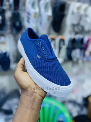 Original Triple Blue Vans Off the Wall Sneakers