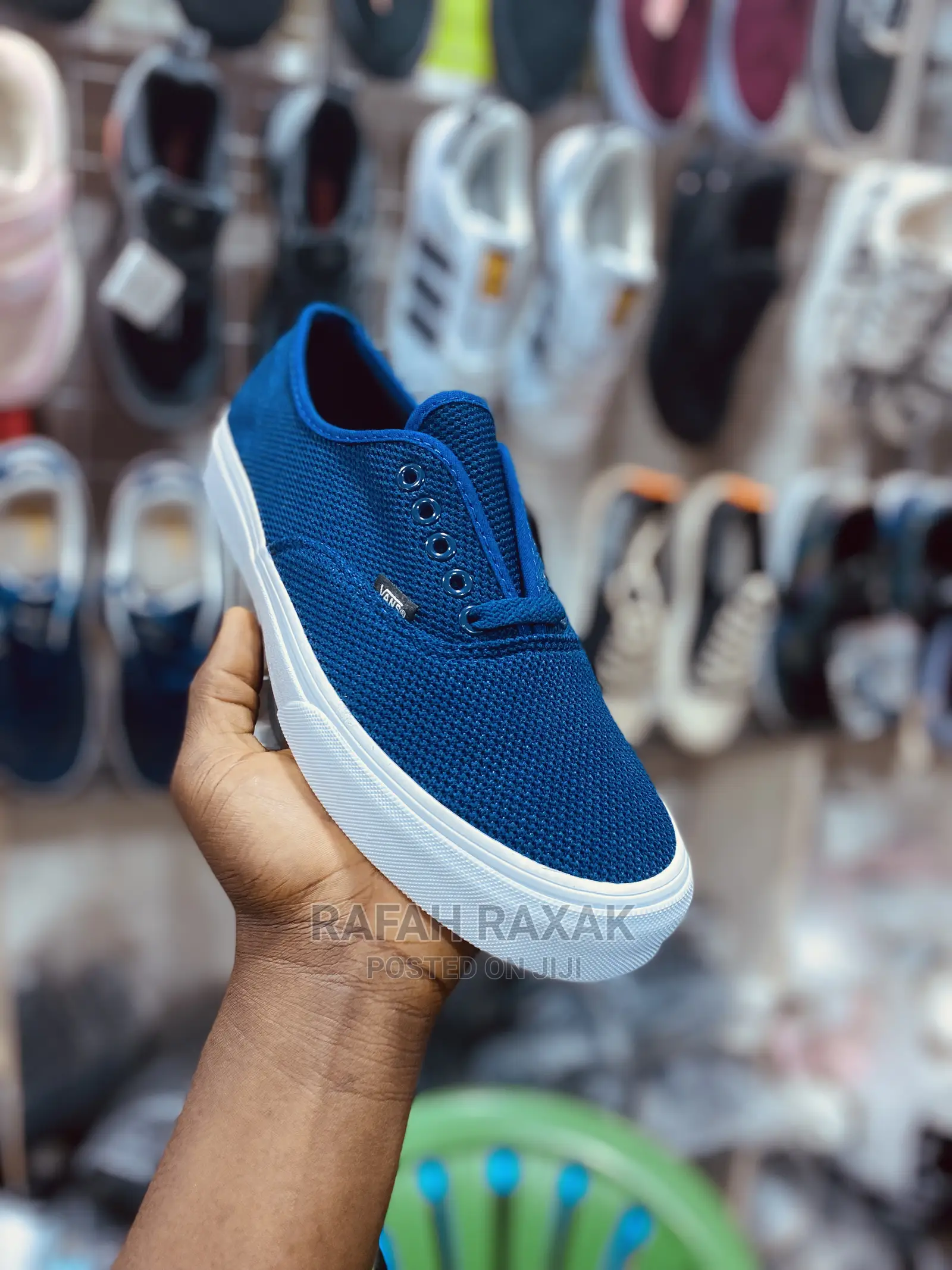 Original Triple Blue Vans Off the Wall Sneakers