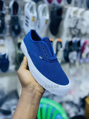 Original Triple Blue Vans Off the Wall Sneakers