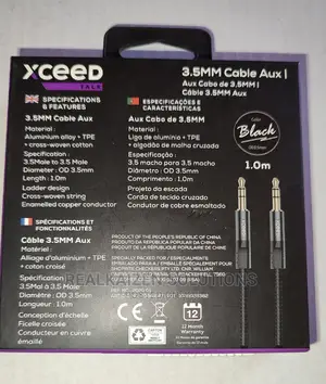XCEED Talk BLACK High Quality 3.5mm Aux Cable 1 Meter