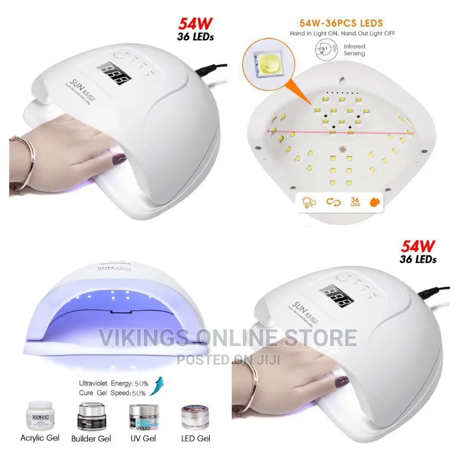 UV LED Lamp for Nails Dryer 54W .