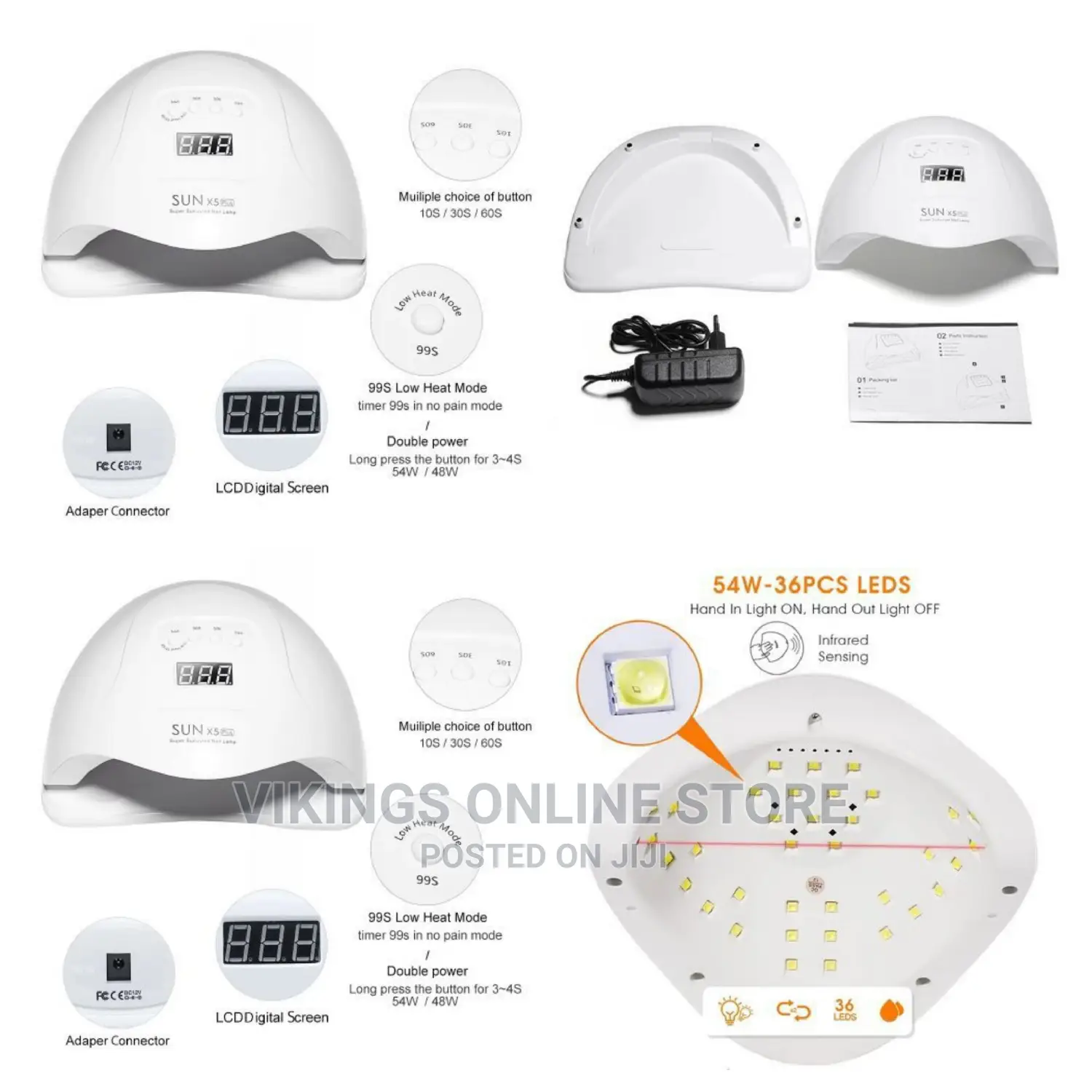 UV LED Lamp for Nails Dryer 54W .