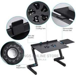 Foldable Laptop Table Stand Adjustable With Mousepad Fan