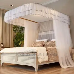 Two Stand Rail Mosquito Net - White- 6*6