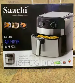 Saachi 5L Air Fryer Auto Shutoff - Black/ White
