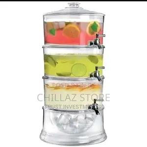3tier Acrylic Beverage Fruit Dispenser With Ice Chamber Base