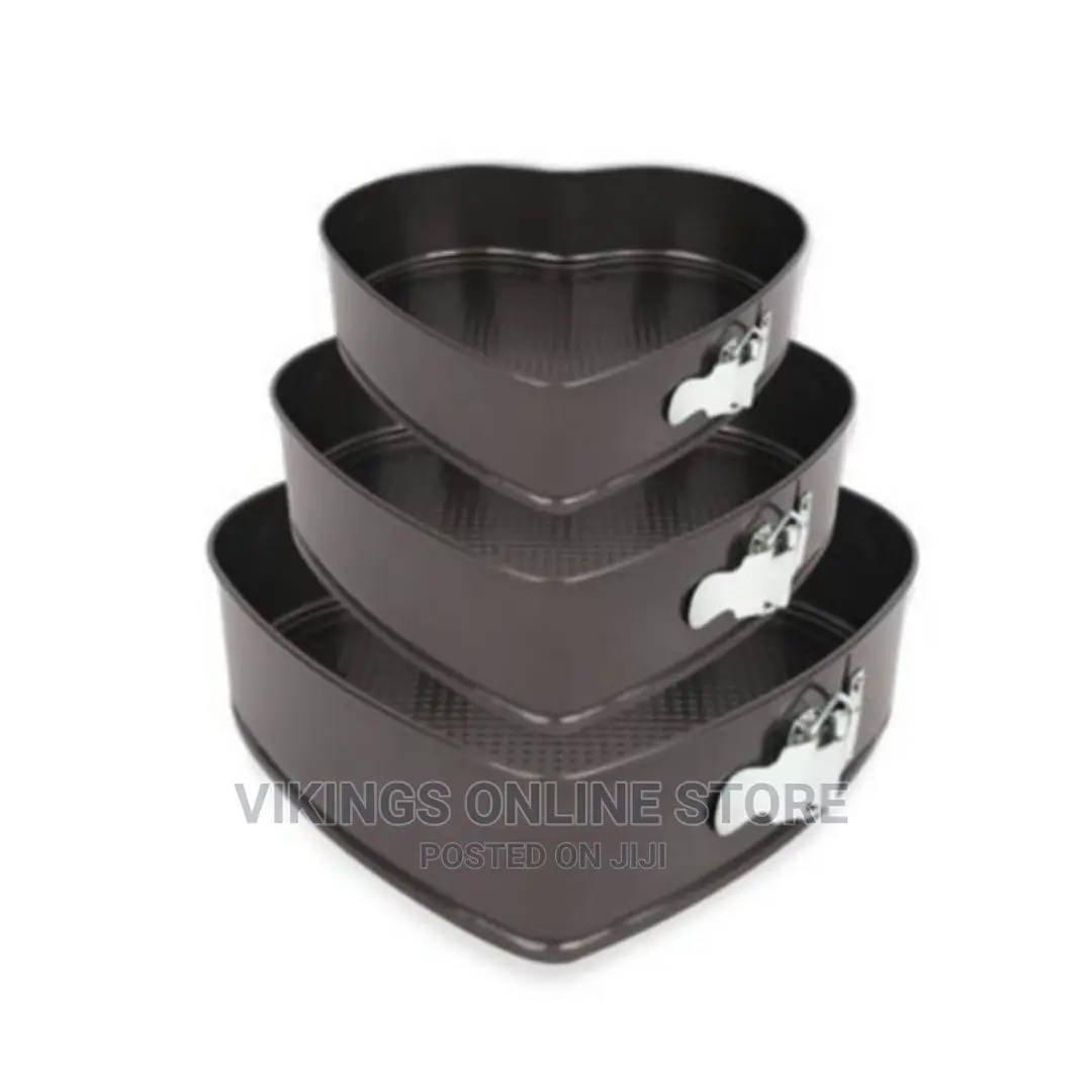 3pcs Heart-Shaped Cake Mould Non Stick Bakeware Set -