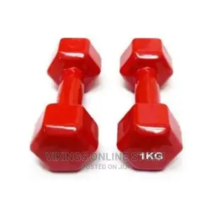 Pair of 1kg Vinyl Dumbbells