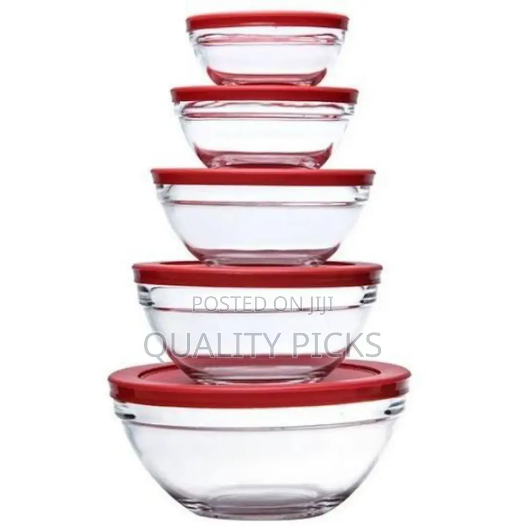 5 Pics Glass Cooking Bowls