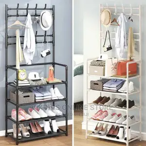 Multi-Functional Hat Coat Stand With 5 Tier Shoe Rack