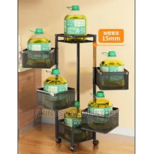 5 Tier Kitchen, Storage Rack Basket Trolley Organizer