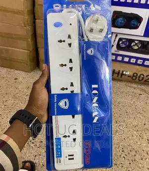5 Way Extension Cable With 2 USB Ports